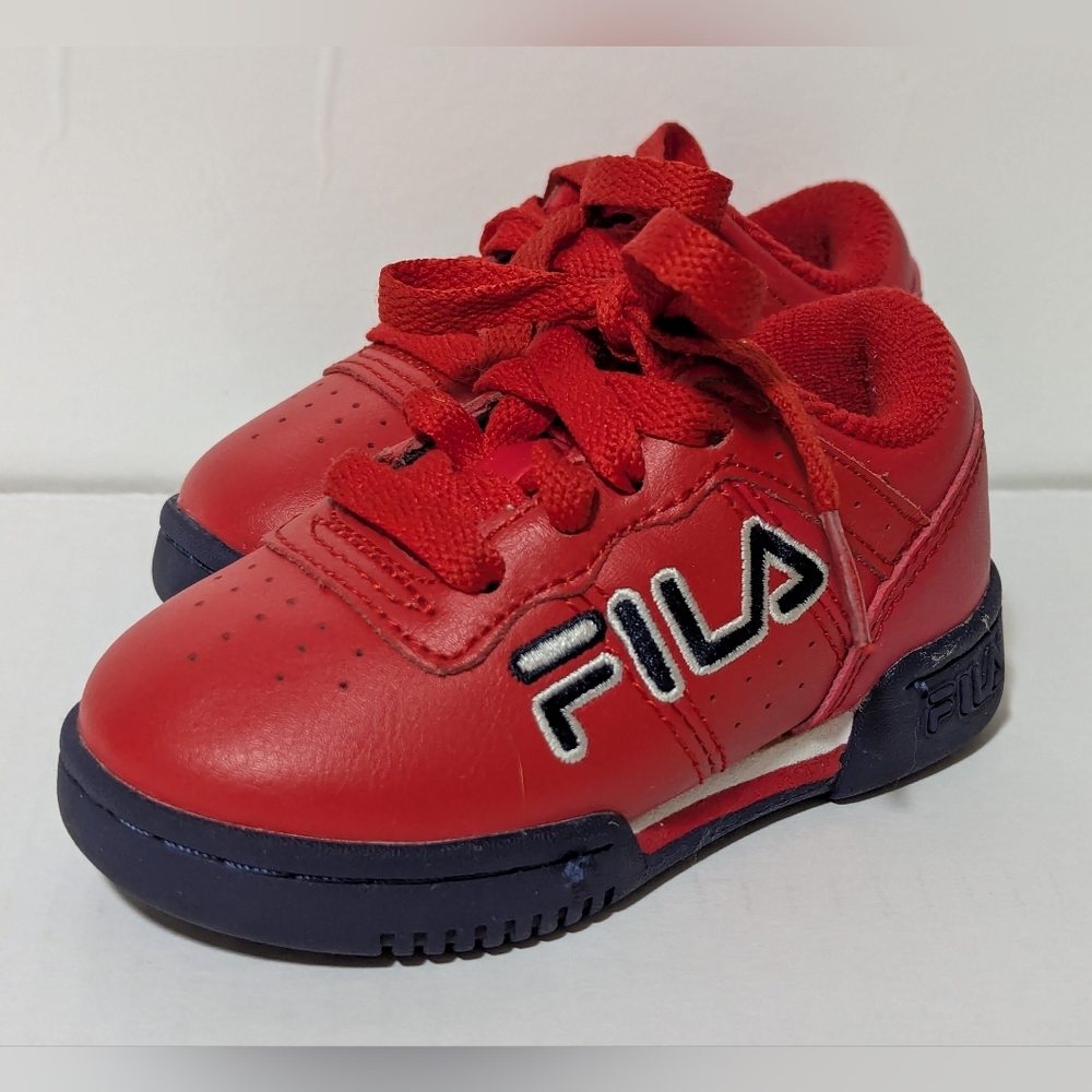 SZ 6 Fila Original Fitness Toddler Boy's 18/24 Mo Red/Navy/White Colorway